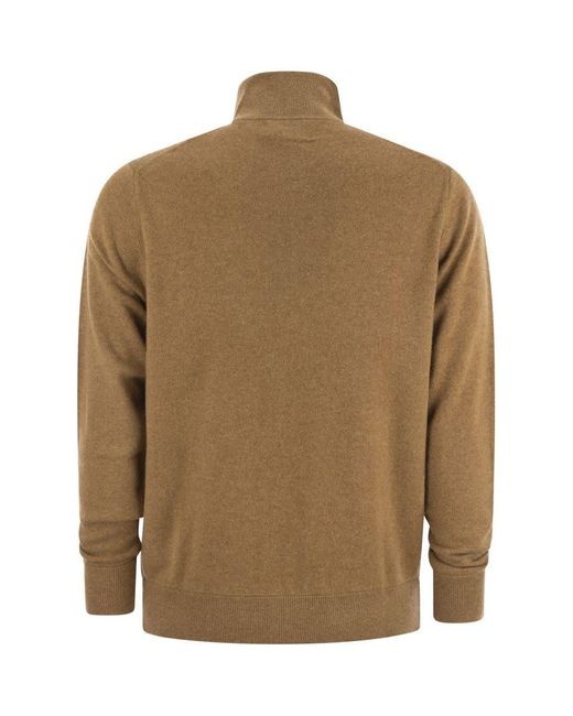 Polo Ralph Lauren Natural Wool Sweater With Zip for men