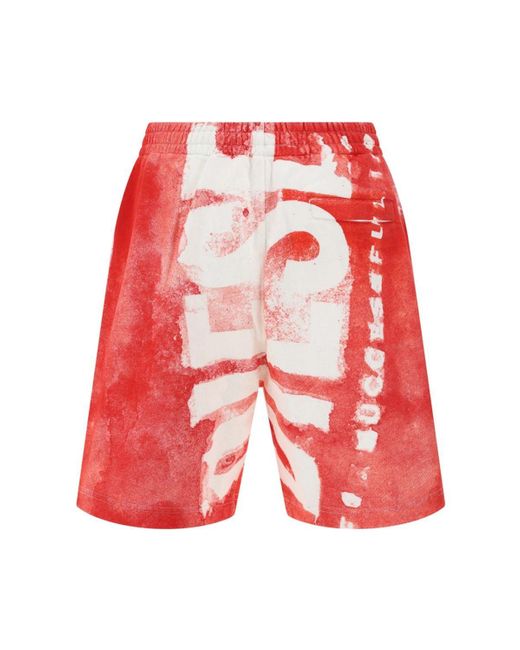 DIESEL Red Bermuda Shorts for men