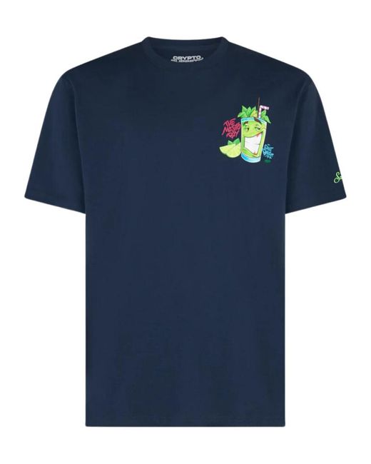 Mc2 Saint Barth Blue Cotton Classic T-shirt Clothing for men