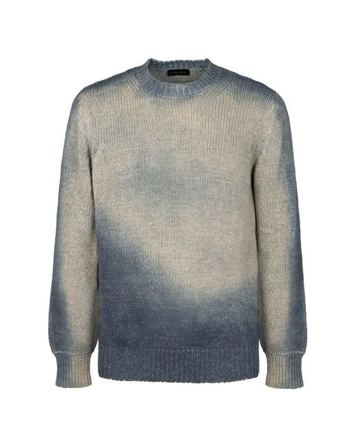 Roberto Collina Gray Cotton Blend Crew-Neck Sweater for men