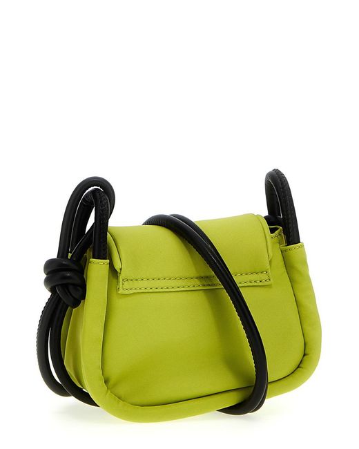 Ganni Green Knot Mini Flap Over Crossbody Bag Crossbody Bags