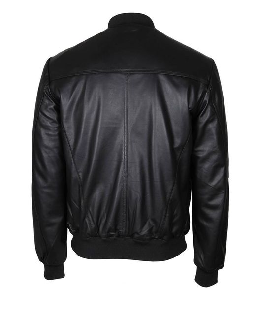 Peuterey Black Soft Leather Jacket for men