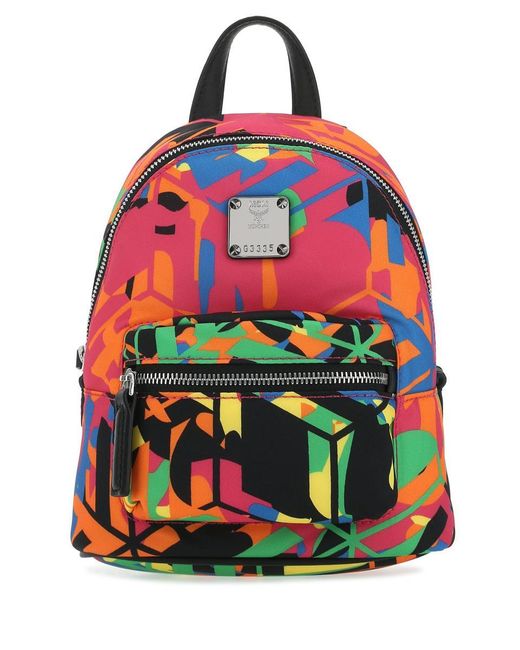 MCM Multicolor Stark Nylon Backpack Crossbody