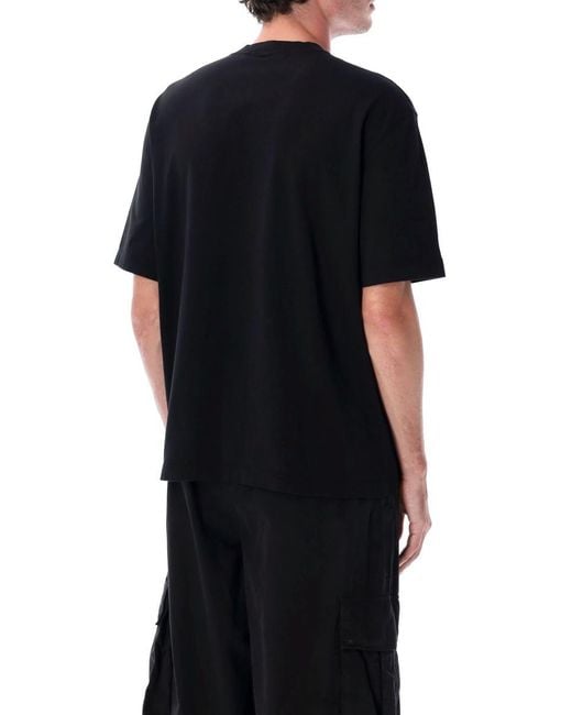 Stone Island Black Compass Patch Cotton T-Shirt for men