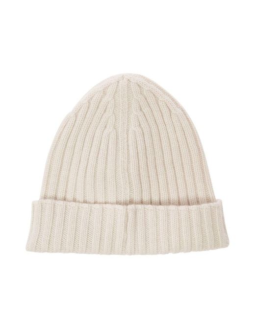 Tom Ford Natural Ribbed Beanie With Logo Patch for men