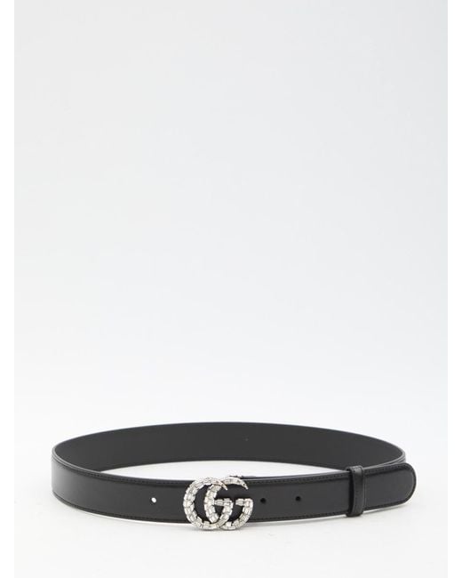 Gucci Gg Marmont Thin Belt in White Lyst UK