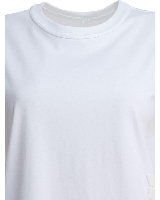 Alexander Wang White Essential Jsy Ss Tee W/ Puff Logo & Bound Neck