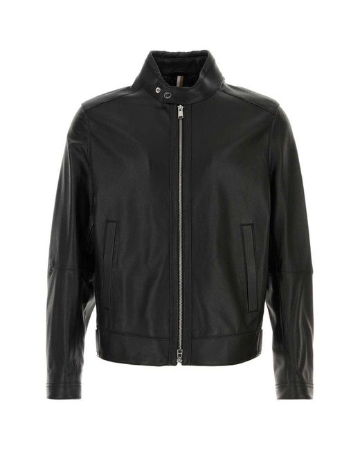 BOSS Leather Jackets in Black for Men Lyst