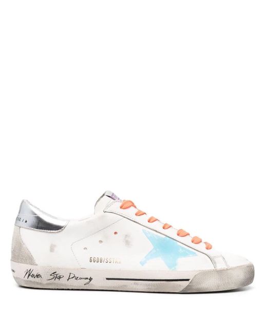 Sneakers Golden Goose White Ice Silver Turquoise Women's Mid Star