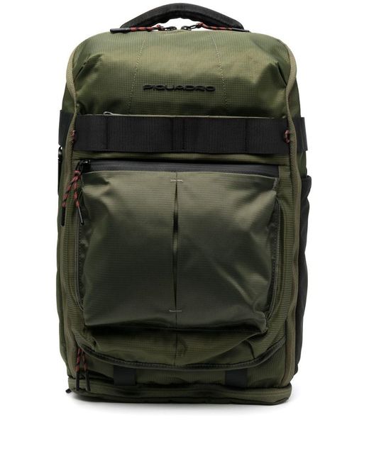 Piquadro Green Bike Backpack Computer And Ipad Holder Bags