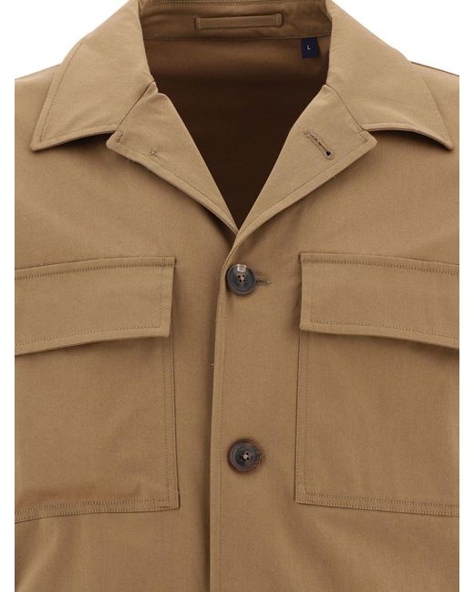 Lardini Brown Overshirt With Breast Pockets for men