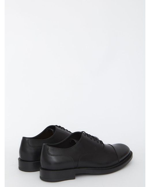 Tod's White Lace-ups In Black Leather for men