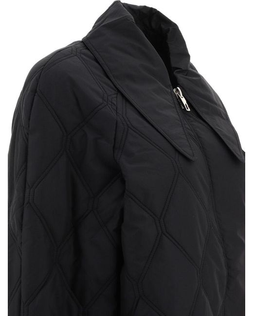 Ganni Black Ripstop Quilt Jacket