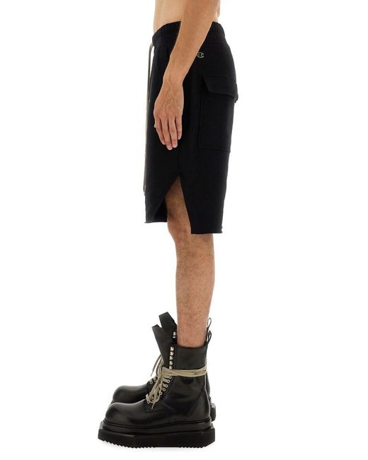 Rick Owens X Champion Black Short Pods Beveled for men