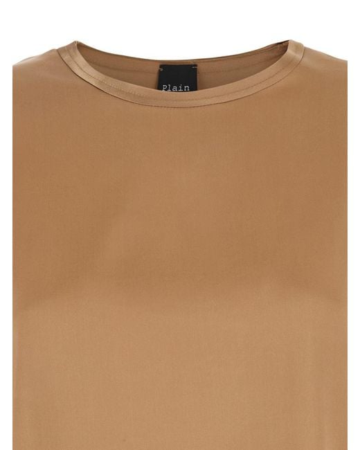 Plain Brown Long Sleeves Blouse