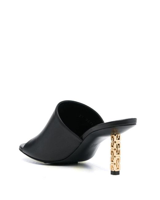 Givenchy Black G Cube Leather Mules