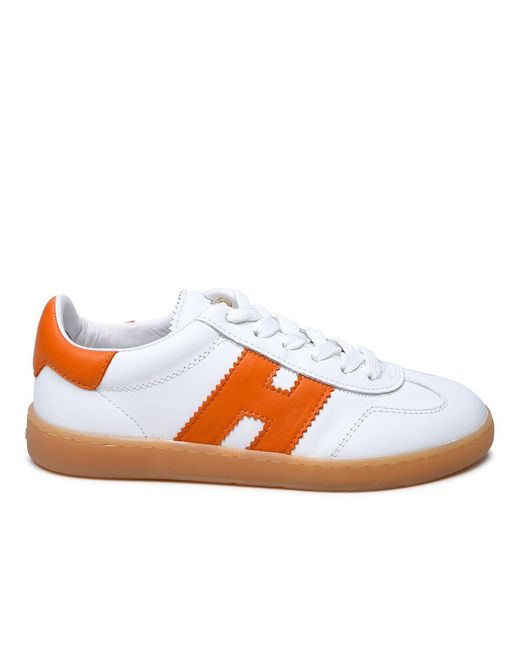 Hogan Orange Cool Leather Sneakers