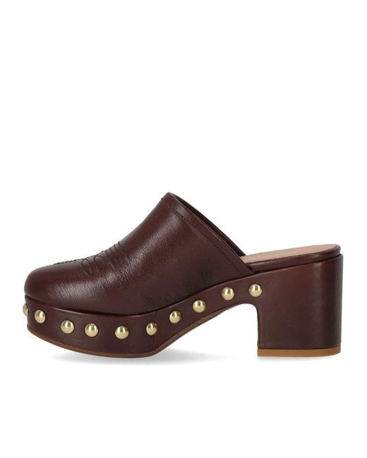 Duccio Del Duca Brown Heeled Clog