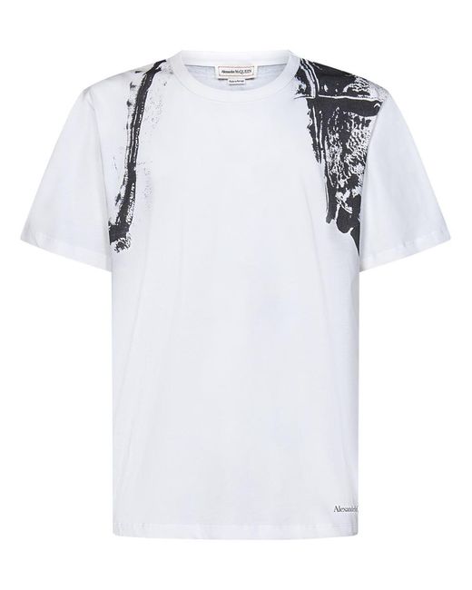 Alexander McQueen White Fold Harness T-Shirt for men