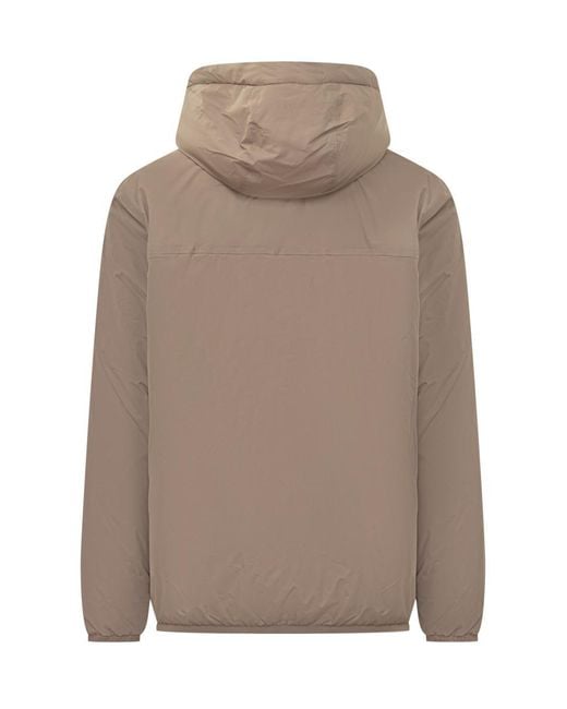 K-Way Brown Jacket With Hood And Lining for men