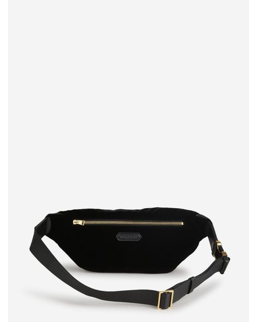 Tom Ford Black Contrast Velvet Belt Bag for men