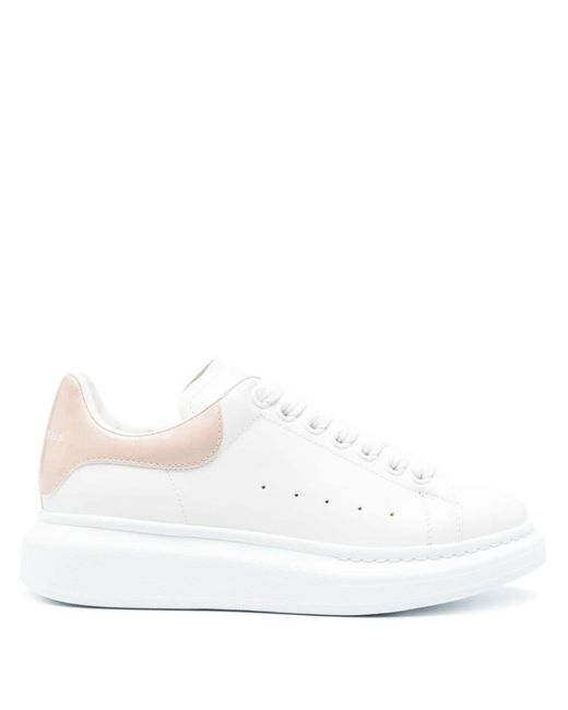 Alexander McQueen White Oversized Sneakers With Powder Shiny Spoiler