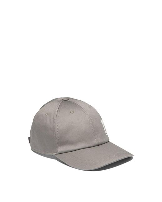 Thom Browne Gray Baseball Cap With Logo Patch for men