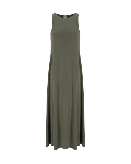 Max Mara Green Accento Khaki Long Dress