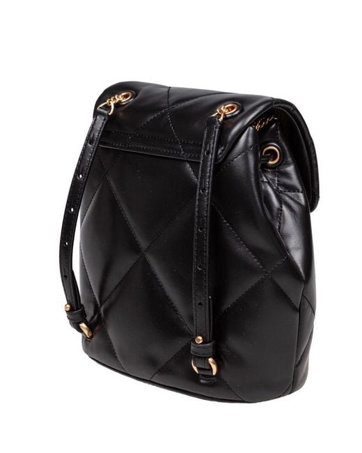 Tory Burch Black Kira Diamond Quilt Leather Mini Backpack