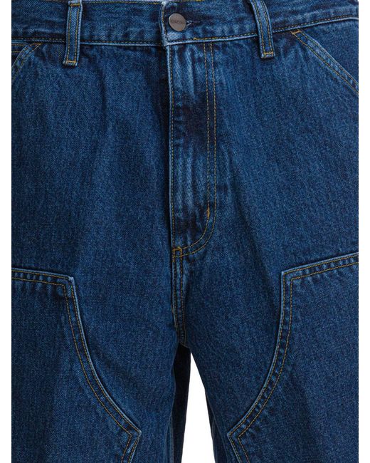 Carhartt Blue Short "Double Knee" for men