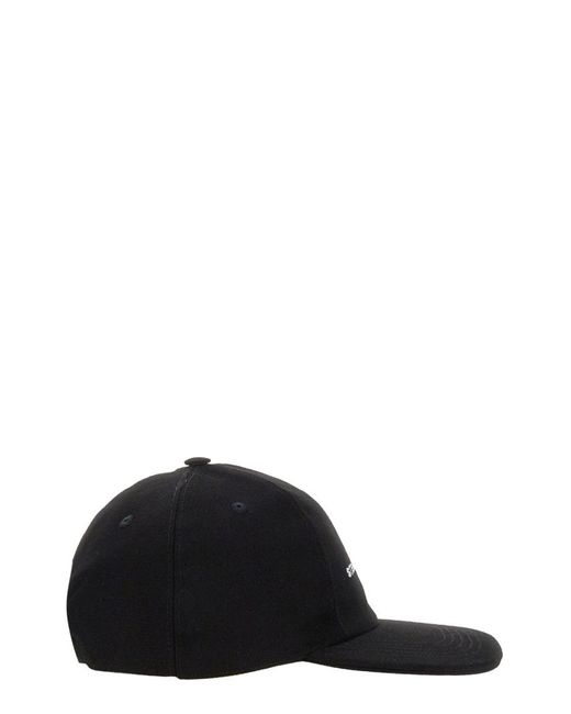 Stella McCartney Black Baseball Hat With Logo Embroidery