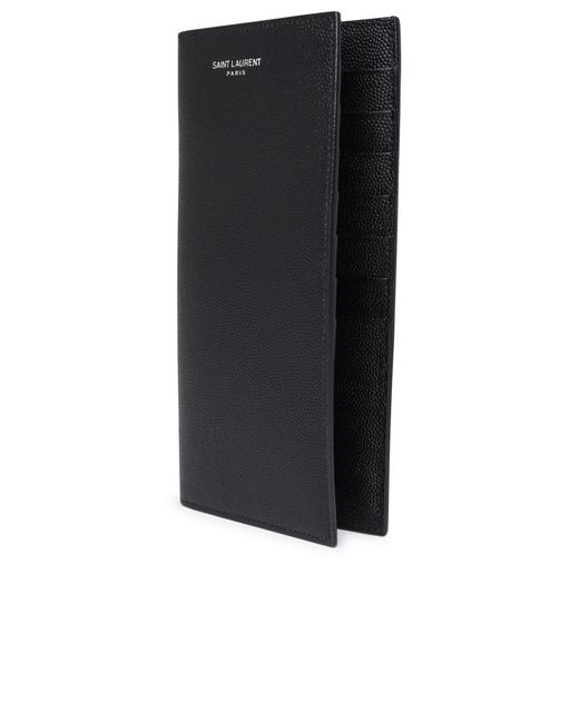 Saint Laurent Gray Black Leather Wallet for men