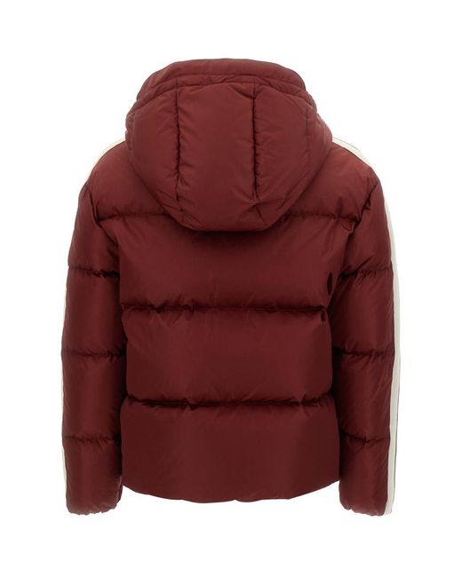 Palm Angels Red Striped Quilted Shell Jacket for men