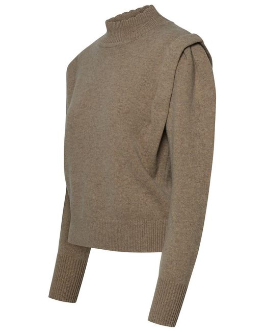 Isabel Marant Natural Lucile Wool Turtleneck Sweater