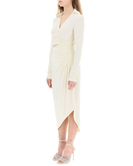 Off-White c/o Virgil Abloh White Asymmetric Cut-out Jersey Dress