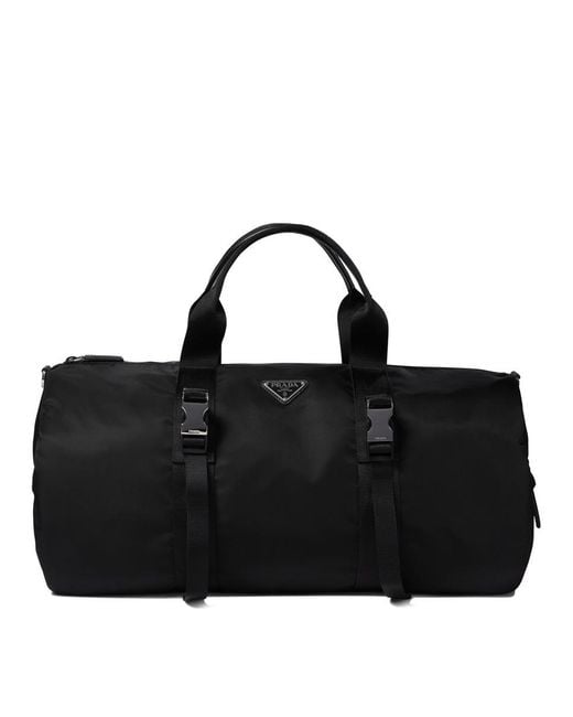 Prada Black Travel Bag With Logo for men