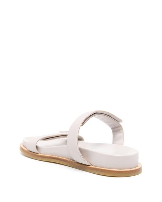 Emporio Armani White Leather Sandals