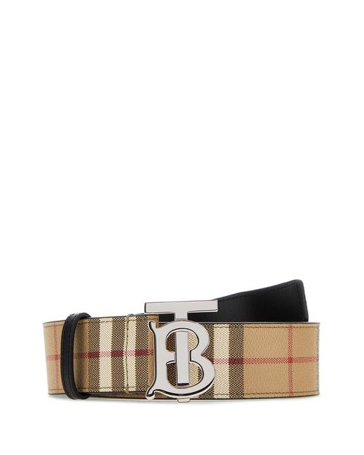 Burberry White Printed Canvas Belt for men