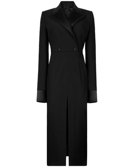 Dolce & Gabbana Black Wool Midi Dress