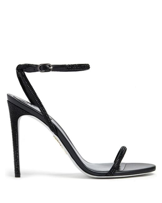 Rene Caovilla Ellabrita Crystal Embellished Sandals in Black | Lyst