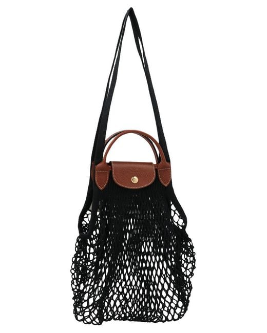 Longchamp Black 'Le Pliage Filet' Shoulder Bag
