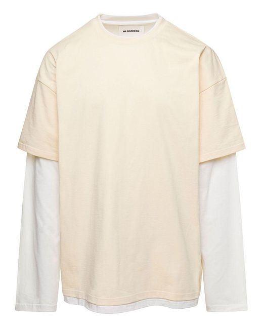 Jil Sander Natural Doppia T-Shirt Ml for men