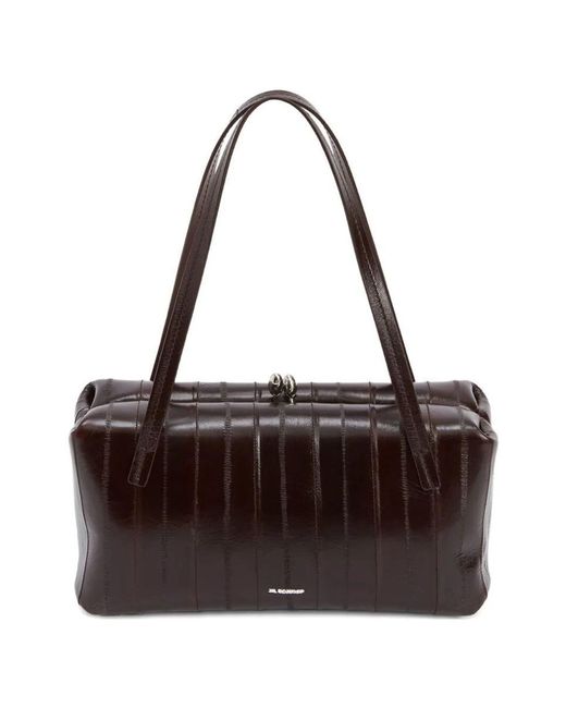 Jil Sander Brown "Goji Pillow" Handle Small Bag