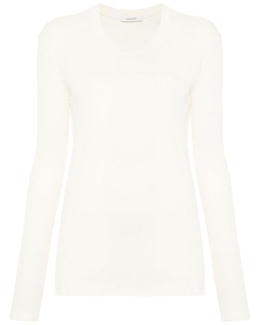 Lemaire White Rib Long Sleeve T-Shirt