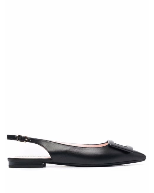 Roger Vivier Gommettine Leather Ballet Flats in Black - Save 15% - Lyst