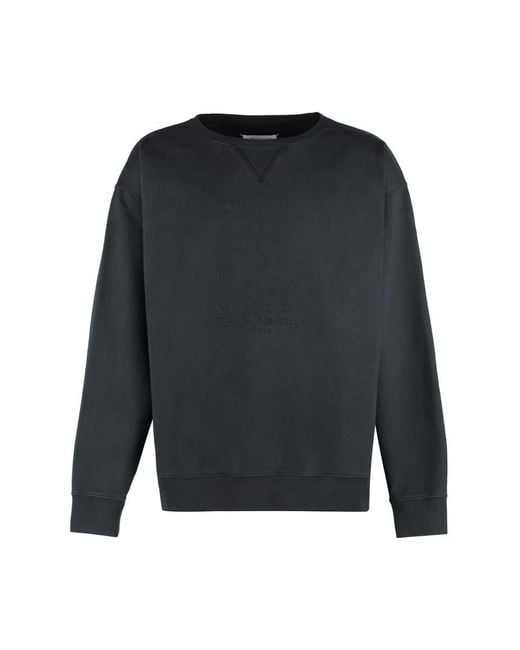Maison Margiela Black Cotton Crew-neck Sweatshirt for men