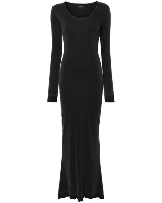Balenciaga Black Distressed Maxi Dress