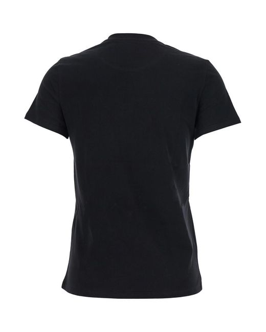 Elisabetta Franchi Black T-Shirt With Embroidered Logo On The Front