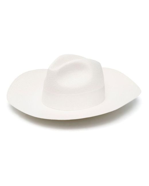 Borsalino White Sophie Straw Panama Hat