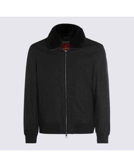 Montecore Black Wool Casual Jacket for men